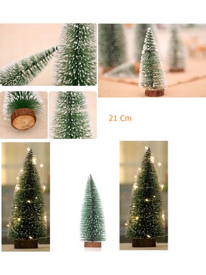 Xnews Yılbaşı Ağacı - Masa Ağacı Kütüklü 21 cm