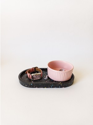 Kedi Creative Arts Terrazzo Oval Tray Altlık