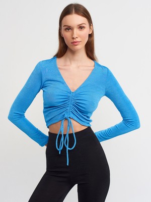 Dilvin 3795 Büzgülü Top-Mavi