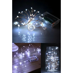 Pilli 5 Metre Dekoratif Peri LED Beyaz