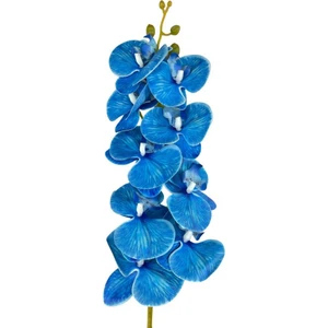 Yapay Çiçek Indigo Mavi Islak Orkide Uzun Dal 90 cm Orkide