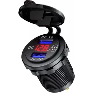 Araç/tekne/motosiklet Için ( Quick ) Hızlı Şarj-Voltmetre  Açma Kapama Anahtarlı