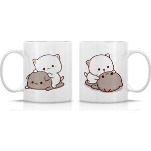 Hobi Shop Mochi Cat Sevgili Çift Aşk Kupa Seti 2 Adet