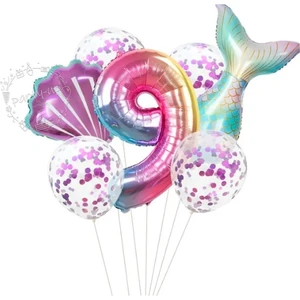 Bi Dolu Mutluluk Deniz Kızı Folyo Set Konsept Doğum Günü Set