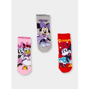 Minnie Mouse Lisanslı Kız Çocuk 3 Çift Soket Çorap 20505