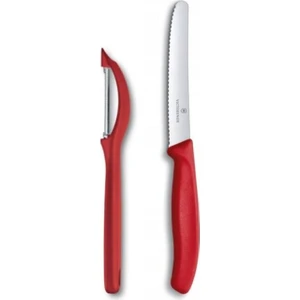 Kırmızı Ikili Set / Yan Soyacak ve 11 cm Bıçak