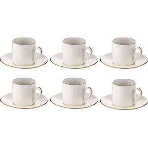Naz 6 Kişilik Kahve Fincan Takımı Beyaz