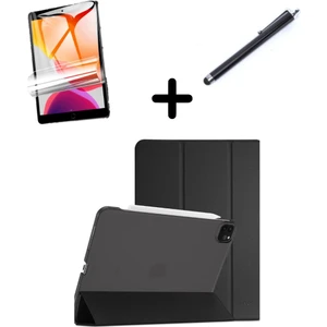 Apple iPad Air 13inç M2 Kılıf SET PU Deri Smart Tablet Kilifi Ekran Koruyucu + Kalem A2898 A2899 A2900