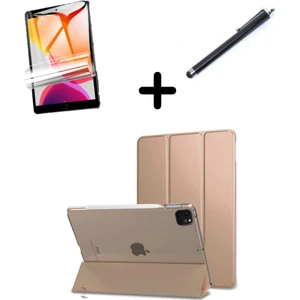 Apple iPad Pro 12.9 3. 4. 5. 6. Nesil Kılıf Set Pu Deri Smart Tablet Kilifi Ekran Koruyucu + Kalem