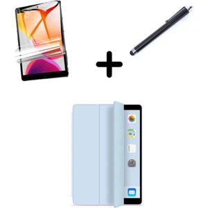 Apple iPad 5. / 6. Nesil Air 1 / 2 9.7 Kılıf Set Pu Deri Smart Tablet Kilifi Ekran Koruyucu + Kalem