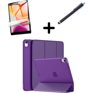 Apple iPad Air 4/5. Nesil 10.9 Kılıf SET PU Deri Smart Tablet Kilifi Ekran Koruyucu + Kalem (10.Nesil Değildir)