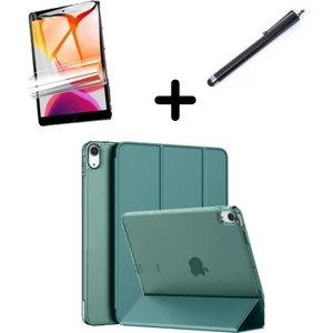 Apple iPad Air 4/5. Nesil 10.9 Kılıf SET PU Deri Smart Tablet Kilifi Ekran Koruyucu + Kalem (10.Nesil Değildir)