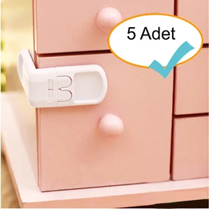Çift Butonlu Çekmece Kilidi Beyaz ( 5 Adet )