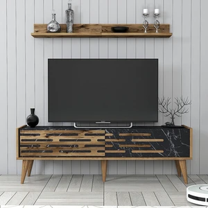 Variant Mobilya Valensiya 140CM Tv Ünitesi - Ceviz / Siyah Mermer