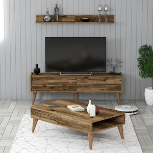 Variant Mobilya Valensiya 140CM Tv Ünitesi ve Orta Sehpa Takımı - Ceviz / Ceviz