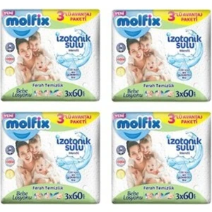 Izotonik Sulu Ferah Temizlik Islak Mendil 3 x 60 Adet x 4 Paket