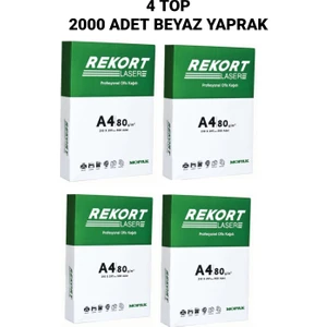 Rekort A4 Fotokopi Kağıdı 2.000 Adet Beyaz Yaprak