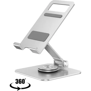 360 Derece Dönebilen Lüks Katlanabilir Metal Tablet ve Telefon Tutucu Stant Masaüstü Şarj Stand Ma-03