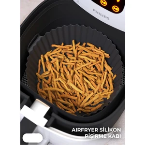 Airfryer Silikon Pişirme Kabı 20X5 cm Bpa Içermez Hava Fritözü Kalıbı Gıdaya Uygun