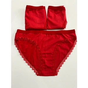 Kırmızı Kadın Slip Külot 3 Lü Paket