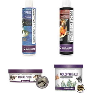 Purecanpati Gold Fish&koi(Japon Balık)Yemi+Çöpçü (Vatoz) Yemi+Mineral+Effective Su Düzenleyici