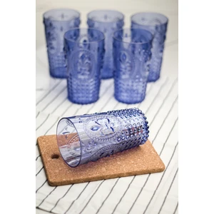 EW's Kitchenware Akrilik Mavi 6 LI Uzun Bardak & Su Meşrubat Bardağı 750 ml ( Cam Değildir )