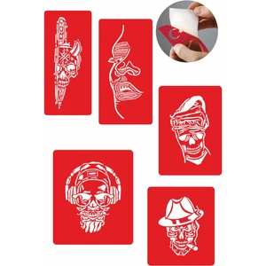 Korkusuz Kuru Kafa Modeller Dövme Şablonu Kına Deseni