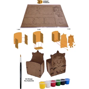 Ahşap Puzzle 3D Kız Kalemlik