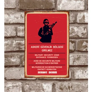 RETRO160-KIŞIYE Özel Askeri-Güvenlik-Bolgesi-Girilmez-Retro-Vintage-Metal-Poster