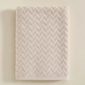Zigzag Banyo Havlusu  70X140 cm Ekru/bej