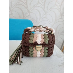 Desu Accessories Kadın Fıstık Model El Örgüsü Penye Ip Omuz ve El Çantası