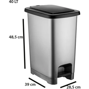 Şenyayla Plastik 40 Lt Slim Pedallı Çöp Kovası Şenyayla 4283