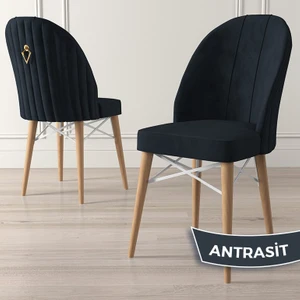Concept Ritim Serisi, Babyface Kumaş, Doğal Ahşap Ayak, Beyaz Kafesli1Adet Sandalye
