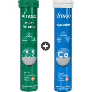 2’li Paket - Vitago Promultivit Multivitamin + Vitago Prokalsiyum 20'li Efervesan Tablet