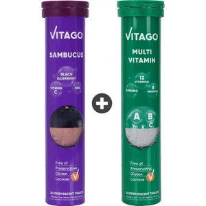 2’Li Paket - Vitago Sambucus + Vitago Promultivit Multivitamin 20'Li Efervesan Tablet
