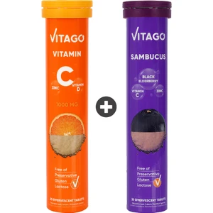 2’li Paket - Vitago Vitamin C + Vitago Sambucus,  20'li Efervesan Tablet