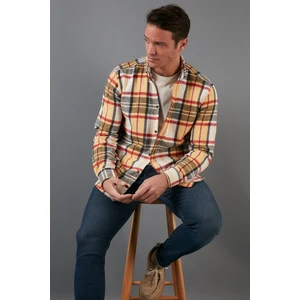 Ekoseli Uzun Kollu Slim Fit Kışlık Gömlek Erkek Gömlek CF21W112844