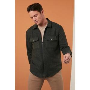 Çift Cepli Fermuarlı Slim Fit Kışlık Gömlek Erkek GÖMLEK CF21W112925