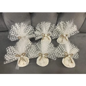 Elit Nikah Şekerleri 50 Adet Krem Istiridyeli Incili Nikah Şekeri