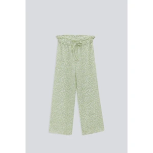 (Kids Girl) Çiçekli Yırtmaçlı Pantolon