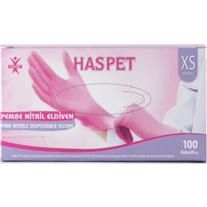 Pembe Nitril Pudrasız Eldiven - Xs