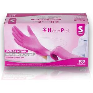 Pembe Nitril Pudrasız Eldiven - S