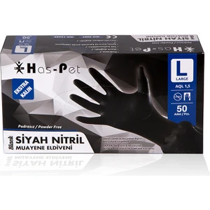 Kalın Siyah Nitril Pudrasız Eldiven - L