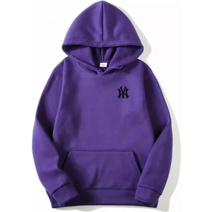 Amor Man Büyük Beden Kapüşonlu Ny Baskili 3iplik ŞARDONLU%100 Pamuk Oversize Erkek Sweatshirt