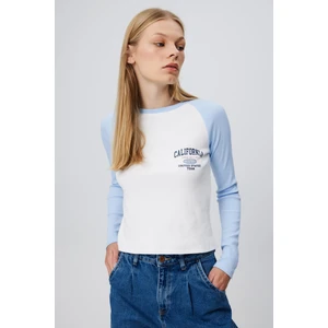 Baskılı Reglan Uzun Kol T-Shırt