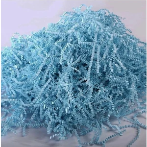 Açık Mavi Kırpık Z Zigzag Pelur Kırpıntı Kağıt 100 Gram Süs Dolgu Malzemesi Blue Paper