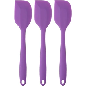 Kitchen Design Lab Kitchen Design Lab Büyük Boy Yanmaz Yapışmaz Silikon Yassı Spatula Seti 3 Parça - Spatula Yassı 3'lü Set Silikon Mor