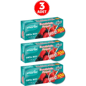 3 Paket Buzdolabı Poşet Orta Boy ( 100 Adet x 3 )