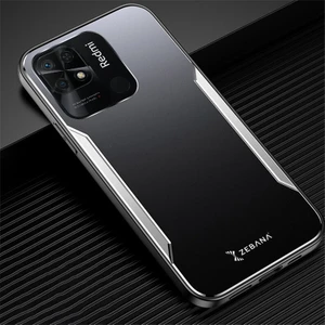 Xiaomi Poco C40 Uyumlu Kılıf Zebana Metal Mitras Kılıf (Silikon Kenar) Gri