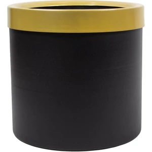 Güleç Yapay Çiçek Metal Saksı Siyah Gold Bilezikli 30*30*30